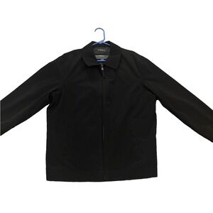 Men's Perry Ellis Portfolio Black Zip-Front Jacket Coat — Size L